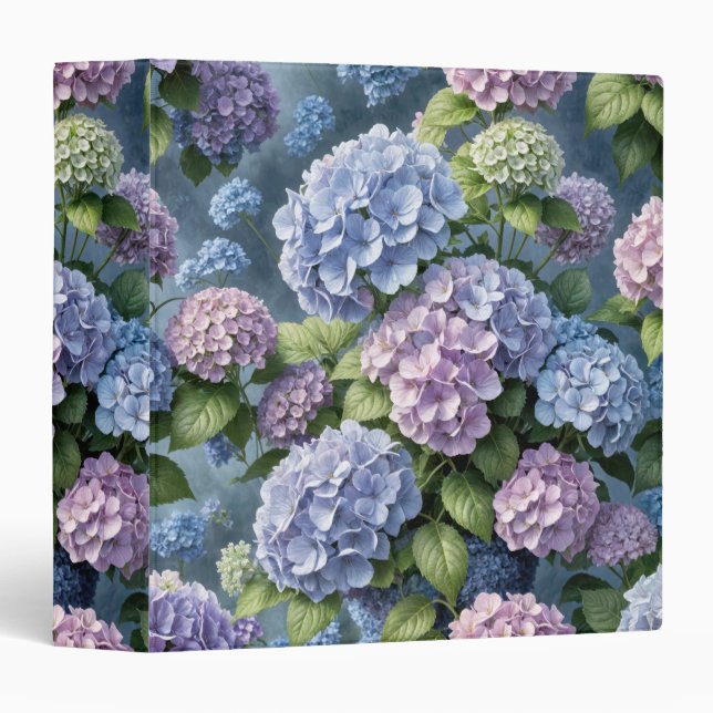 Summer Hydrangea Garden 3 Ring Binder (Front/Spine)