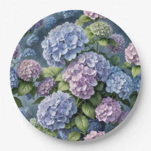 Summer Hydrangea Garden Paper Plates