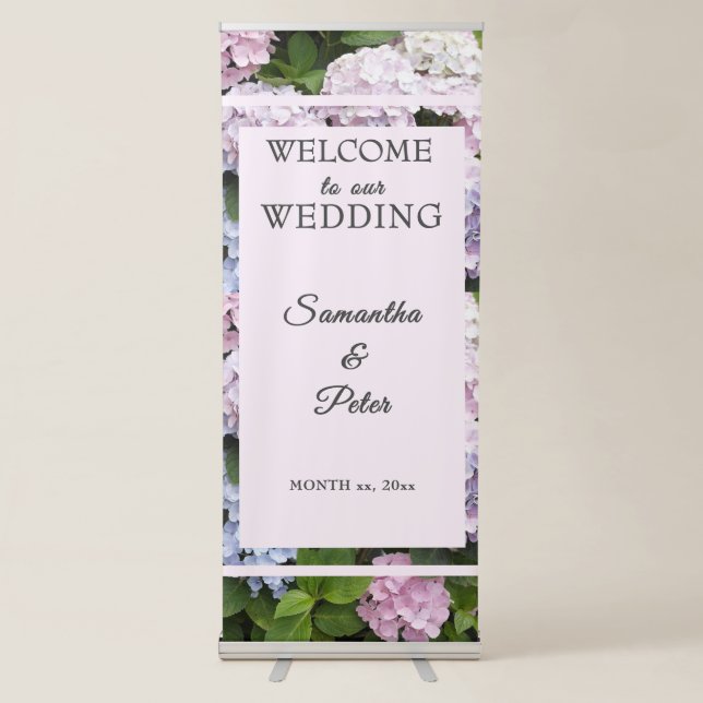 Summer Hydrangea Wedding Banner (Front)