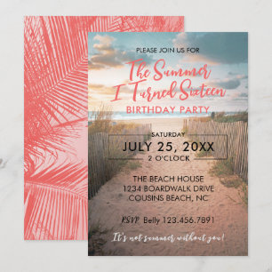 Summer I Turned Sixteen Birthday Invitation