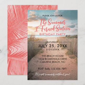Summer I Turned Sixteen Birthday Invitation