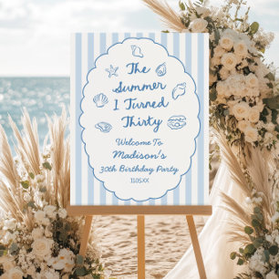 Summer I Turned Thirty Birthday Party Welcome Sign