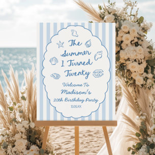 Summer I Turned Twenty Birthday Party Welcome Sign