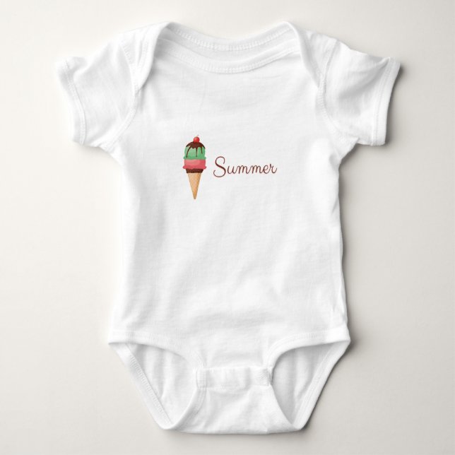 Summer Ice Cream Baby Bodysuit (Front)