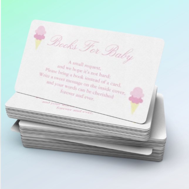 Summer Ice Cream Baby Shower Books For Baby Card (Creator Uploaded)