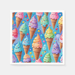 Summer Ice Cream Cone Collection Napkins