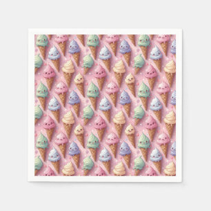Summer Ice Cream Cone Collection Napkins