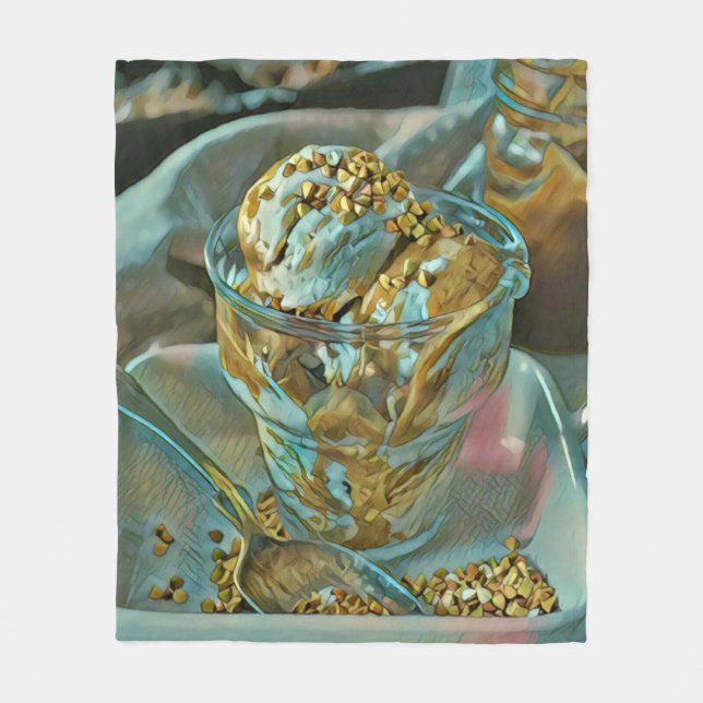 Summer ice cream cone fleece blanket (Front)