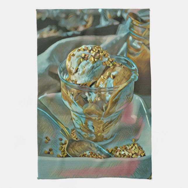Summer ice cream cone kitchen towel (Vertical)