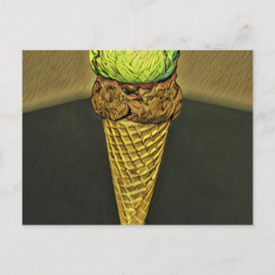 Summer ice cream cone postcard