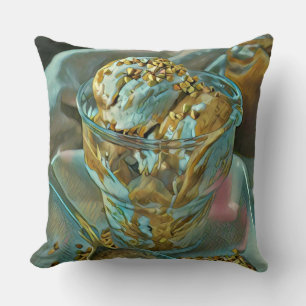 Summer ice cream cone throw pillow
