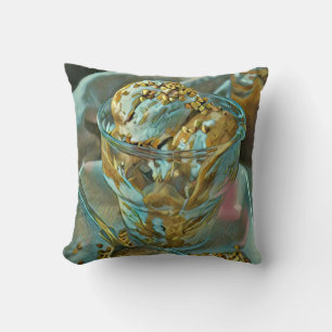 Summer ice cream cone throw pillow