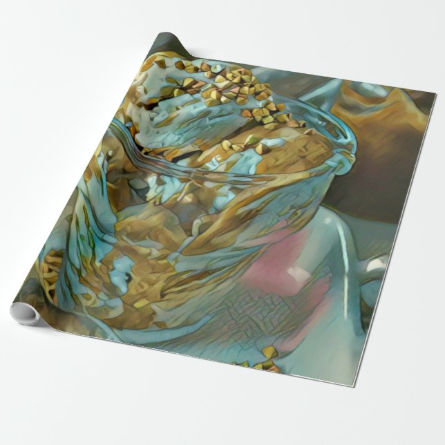 Summer ice cream cone wrapping paper (Unrolled)