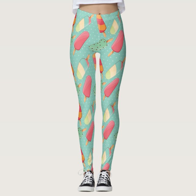 Summer Ice Cream Fun Leggings (Front)