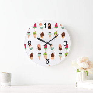 summer ice cream large clock