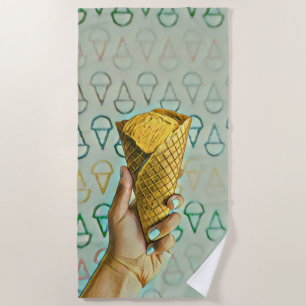 Summer ice cream lovers beach towel