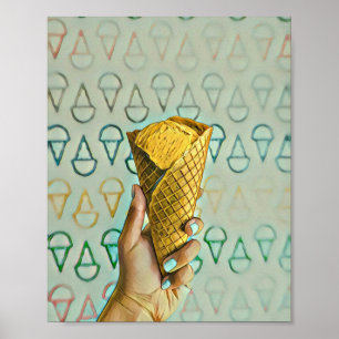 Summer ice cream lovers poster