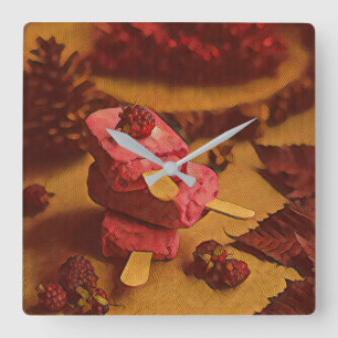 Summer ice cream lovers square wall clock
