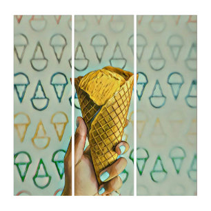 Summer ice cream lovers triptych