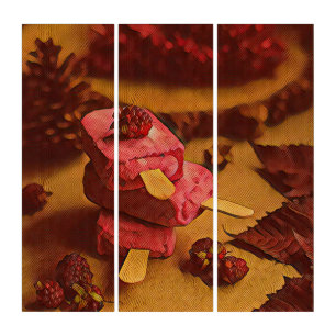 Summer ice cream lovers triptych