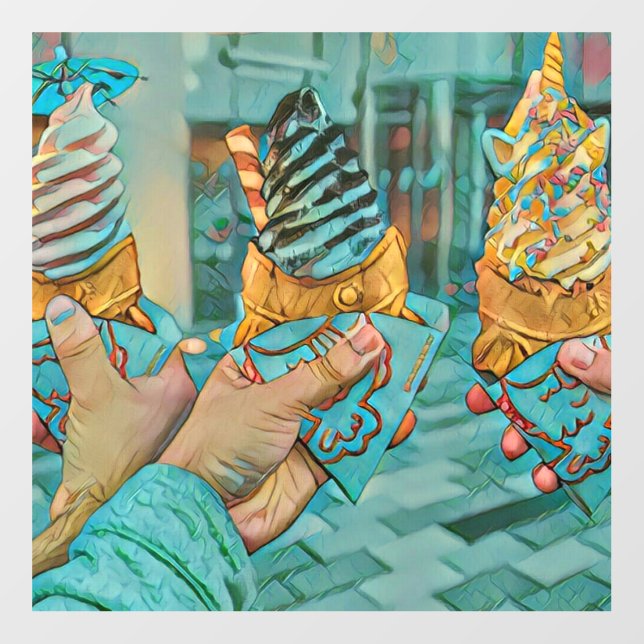 Summer ice cream lovers wall decal  (Front)