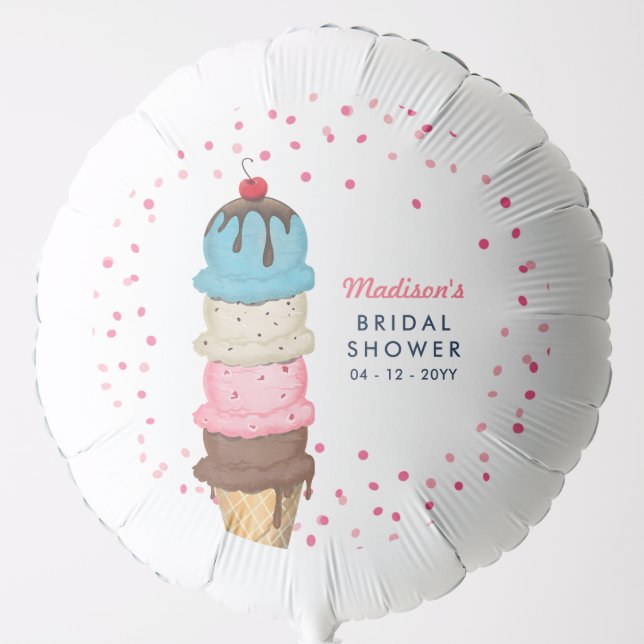 Summer Ice Cream Modern Bridal Shower Balloon (Front)