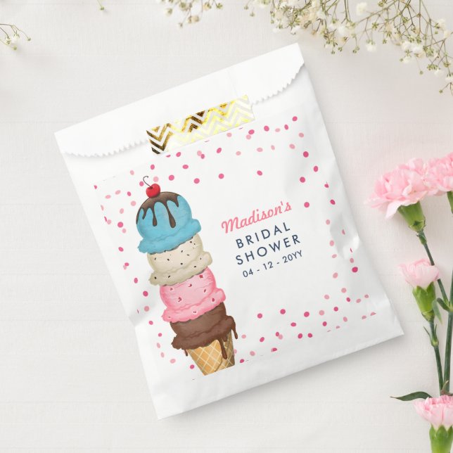 Summer Ice Cream Modern Bridal Shower Favor Bag (Sealed)