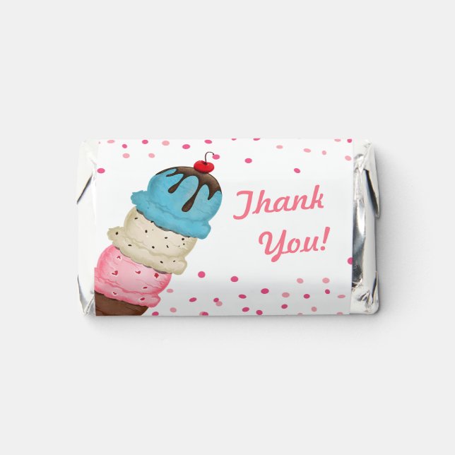 Summer Ice Cream Modern Bridal Shower Thank You Hershey's Miniatures (Front)