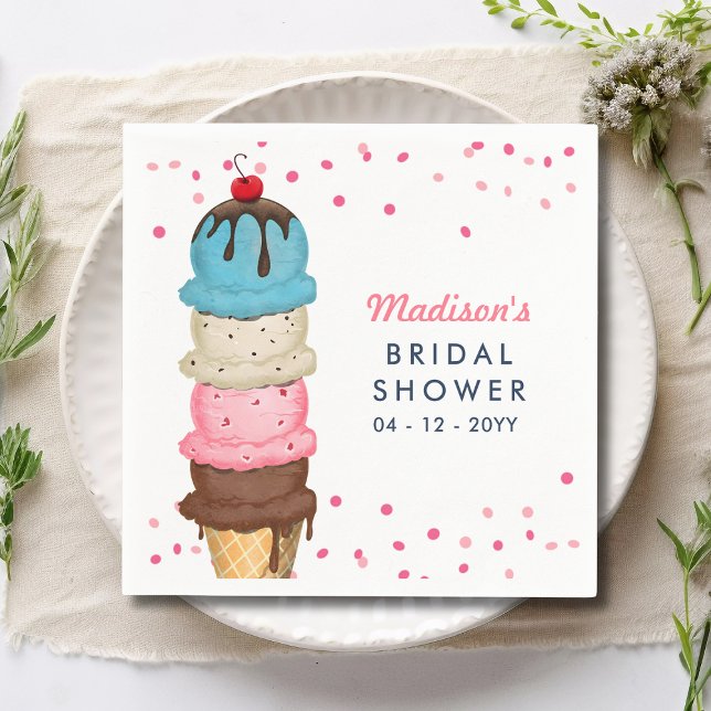 Summer Ice Cream Modern Bridal Shower Thank You Napkins (Creator Uploaded)