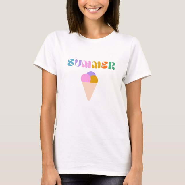 summer ice cream modern typography t-shirt (Front)
