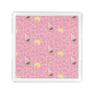 Summer Ice Cream Pattern Acrylic Tray