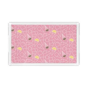Summer Ice Cream Pattern Acrylic Tray
