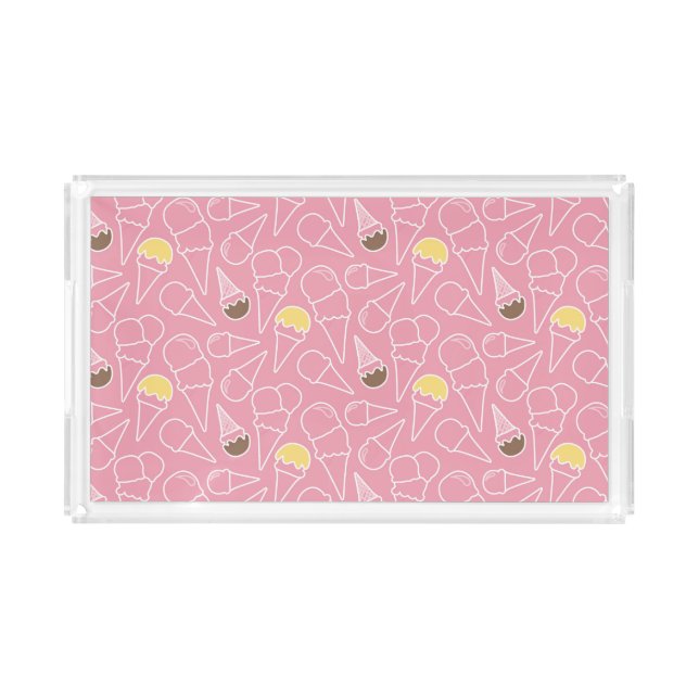 Summer Ice Cream Pattern Acrylic Tray (Front)