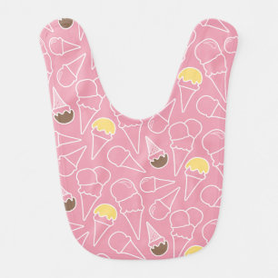 Summer Ice Cream Pattern Baby Bib