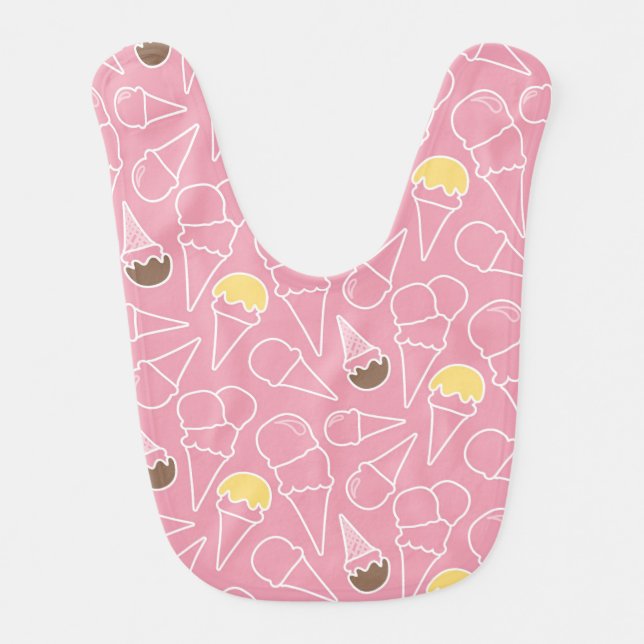 Summer Ice Cream Pattern Baby Bib (Front)