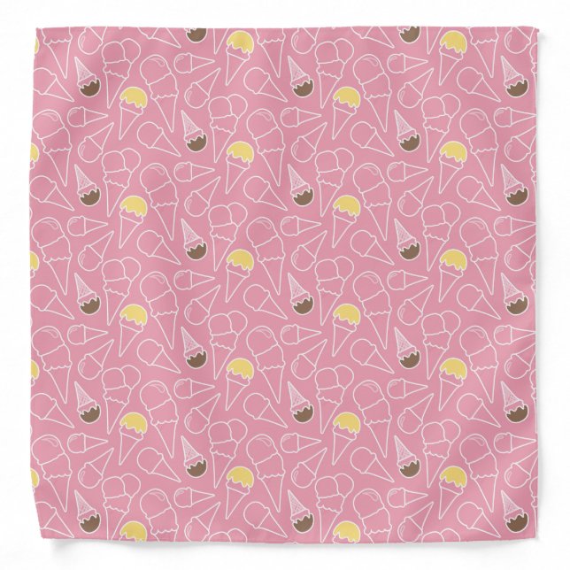 Summer Ice Cream Pattern Bandana (Front)