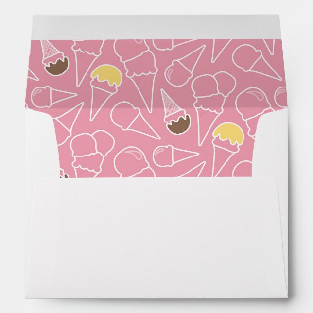 Summer Ice Cream Pattern Envelope (Back (Bottom))
