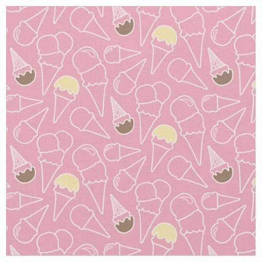 Summer Ice Cream Pattern Fabric