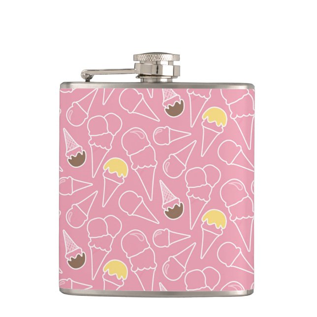 Summer Ice Cream Pattern Flask (Front)