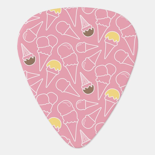 Summer Ice Cream Pattern Guitar Pick (Front)