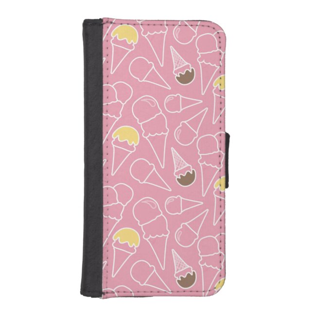 Summer Ice Cream Pattern iPhone Wallet Case (Front)