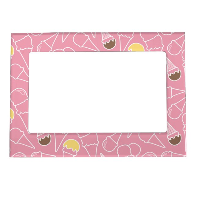 Summer Ice Cream Pattern Magnetic Frame (Front)