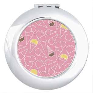Summer Ice Cream Pattern Makeup Mirror