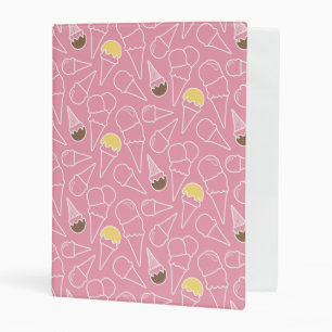 Summer Ice Cream Pattern Mini Binder