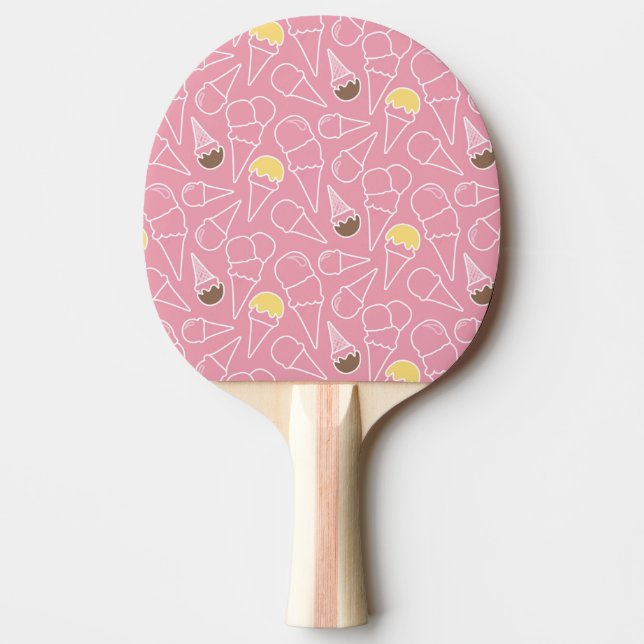 Summer Ice Cream Pattern Ping-Pong Paddle (Front)