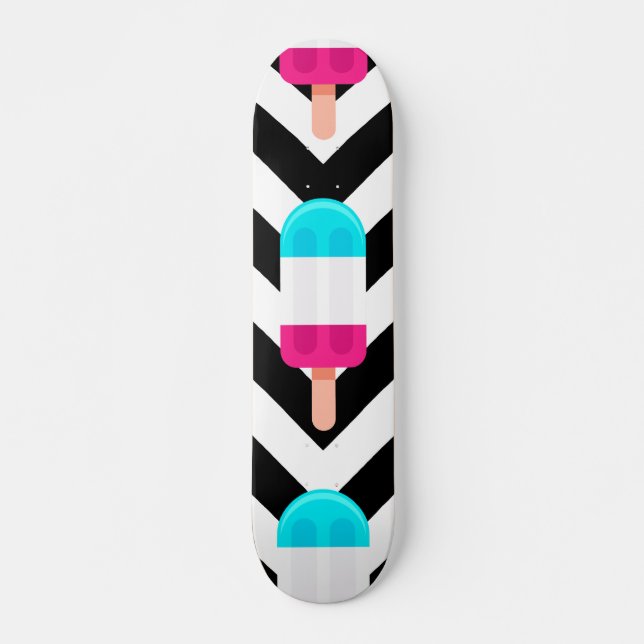Summer Ice Cream Pattern Skateboard (Front)