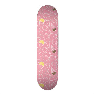 Summer Ice Cream Pattern Skateboard Deck