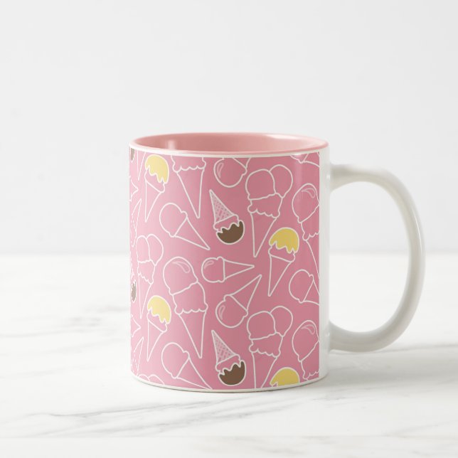 Summer Ice Cream Pattern Two-Tone Coffee Mug (Right)