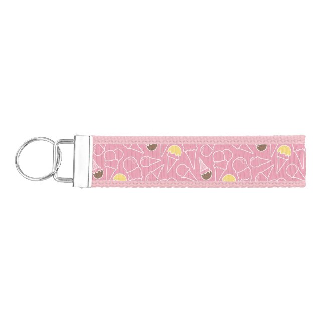 Summer Ice Cream Pattern Wrist Keychain (Keys on Left)