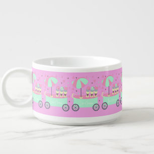 Summer Ice Cream Stand Pattern Pink Bowl
